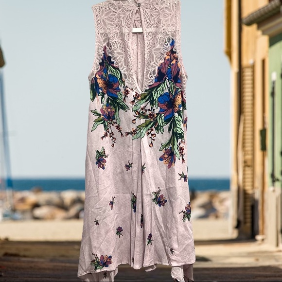 ntimately Free People  Boho Marsha Slip Dress XS Ecru Combo  Lace Floral Mini. - Picture 6 of 12